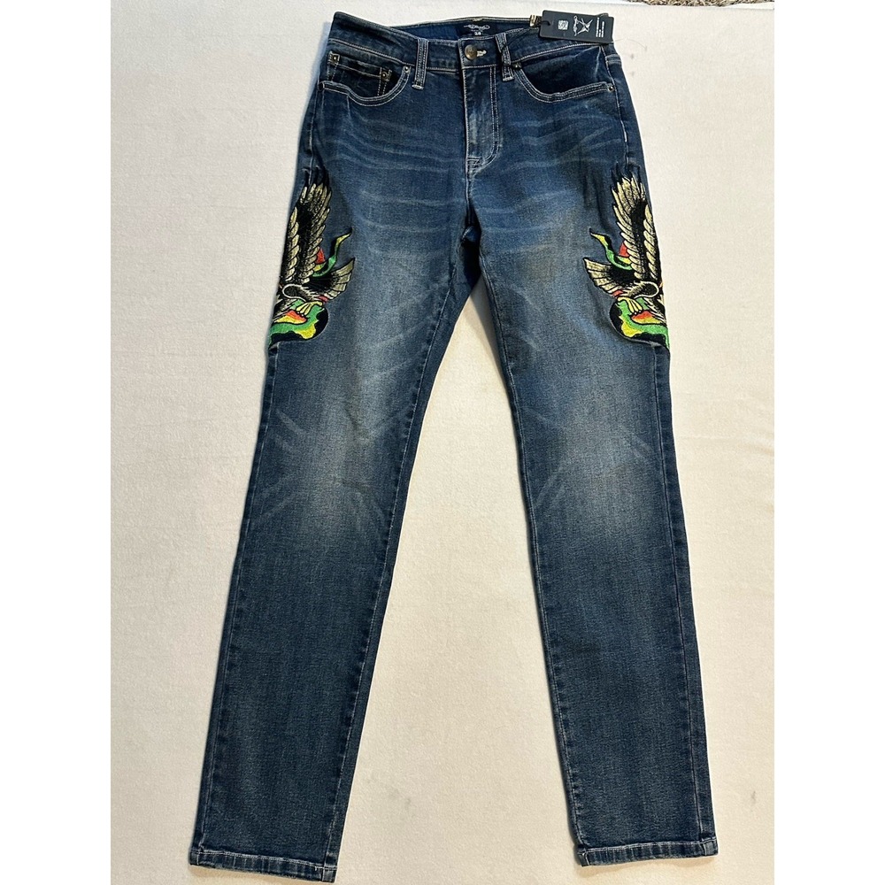ED‎ HARDY Eagle Snake Slim Straight Denim Embroidered Y2K Jeans MEHD8301 NWT 28 - Picture 5 of 13